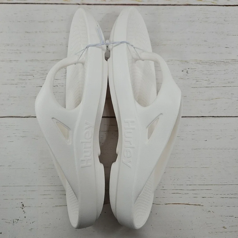 Hurley Injection Mens Size 11 Cream Flip Flop Sandals Casual‎ Recovery Non Slip